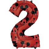 Mickey Mouse balónek číslo 2 červený 66 cm